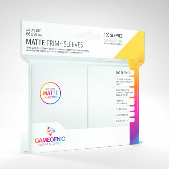 Gamegenic Matte Prime White Sleeves (66x91mm) - Kortlommer (100)