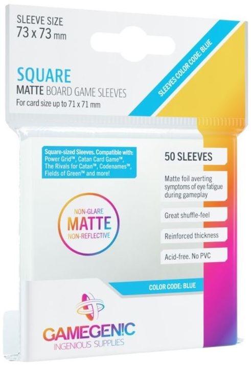 Gamegenic Matte Square Board Game Sleeves (73x73mm) - Kortlommer (50)
